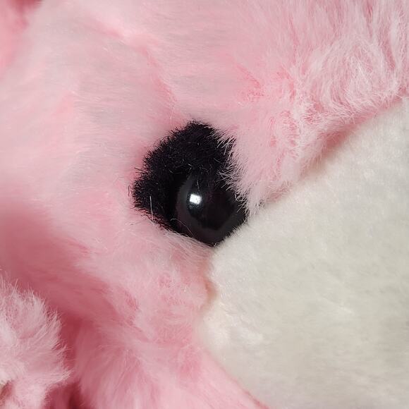 Pink Plush Teddy Bear Vintage 1988 Moonbeam Toys 12" Floral Paws Bow Korea - Picture 8 of 11